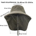 thumbnail image 4 of HOMEIORA 1pc Waterproof Breathable Outdoor Sun Hat for Men & Women, Wide Brim Design, with UPF 50+ Safari Cap Wide Brim Fishing Hat with Neck Flap, Light Gray, 4 of 4