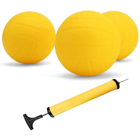 Roundnet Game Ball Replaceable Competitive Balls Mini Volleyball 3-Pack with Pump