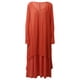 thumbnail image 3 of Vestido largo flojo ocasional de las nuevas mujeres de la manera Vestido largo sólido de Boho de la Abody Naranja S, 3 of 7