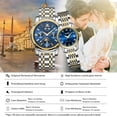 thumbnail image 3 of OLEVS Automatic Couple Watches Set Casual Stainless Steel Waterproof His and Hers Wristwatch for Valentines Anniversary Wedding Romantic Chrismas Gifts, Luxury Watches Set of 2, 3 of 10