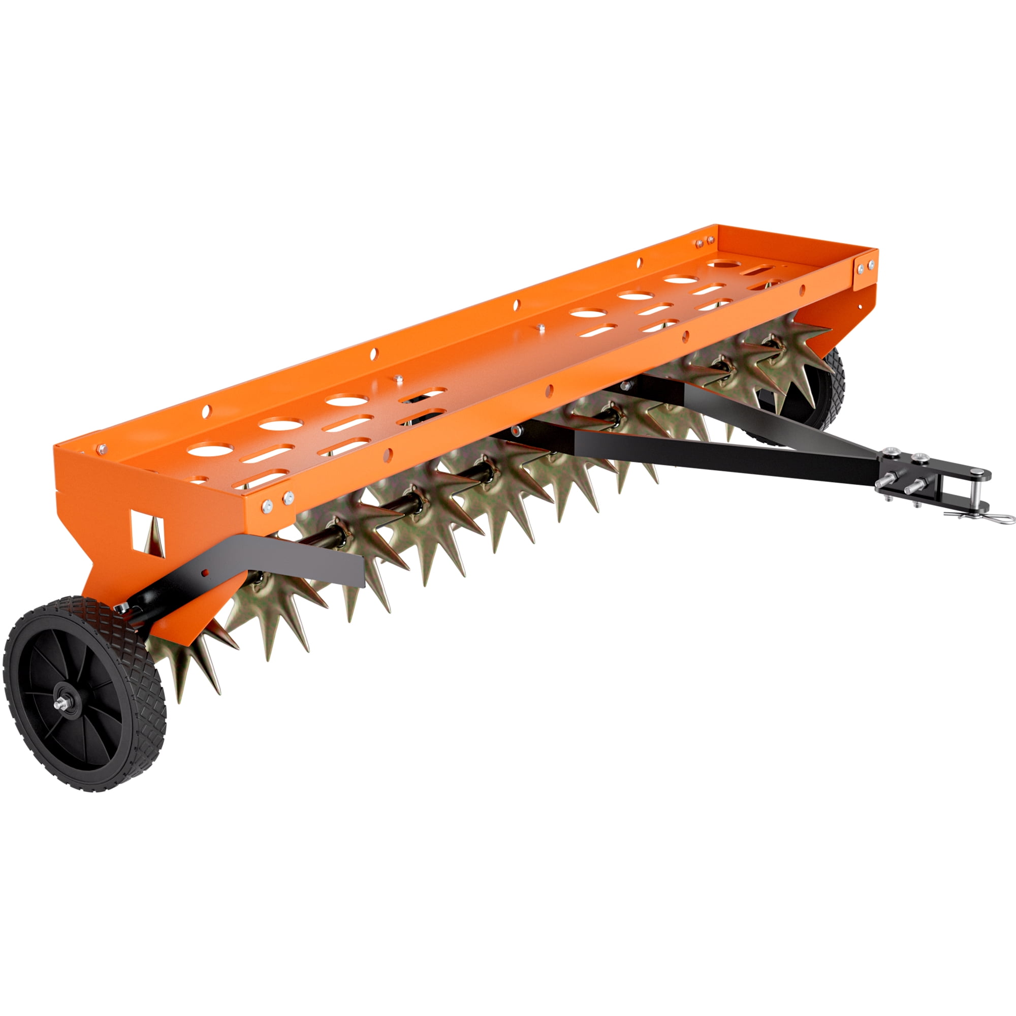 40" Spike Aerator Tow Behind Lawn Aerator Tow Behind w/Universal Hich for Garden,Orange