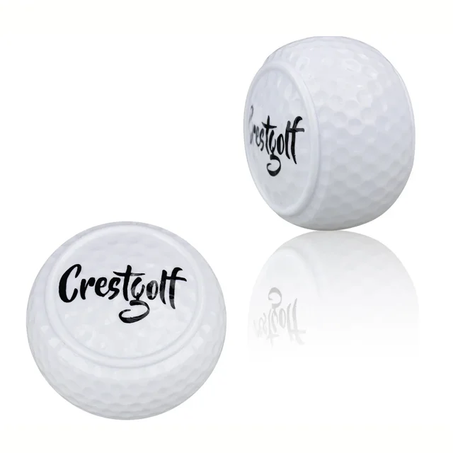 1Pcs/2Pcs/5Pcs Flat Golf Training Balls Flat Shape Golf Ball Two Layer Driving Balls Golf Practice Balls for Swing Putter 2pcs white