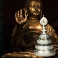 thumbnail image 6 of Tibetan Mandala Offering Buddhist Offering Supplies Tibetan Buddhist Alar Buddha Offerings Mandala Tray for Ritual, , Desk, Home Argent, 6 of 8
