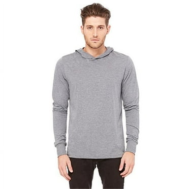 Bella 3512 Unisex Jersey Long Sleeve Hoodie - Grey Triblend - Medium