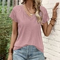 thumbnail image 2 of MuXiKeJi Clothes Tops for Women Summer V-Neck Tie Front Peasant Blouses Casual Puff Sleeve Loose-Fit Flowy Shirts Beach Vacation, 2 of 5