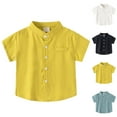 thumbnail image 4 of OSOLU Toddler Boys Girls Polo Shirts Short Sleeve Casual Solid Color Gentleman Tops Holiday T Shirt Baby Trendy Dailywear, 3-4 Years, 4 of 4