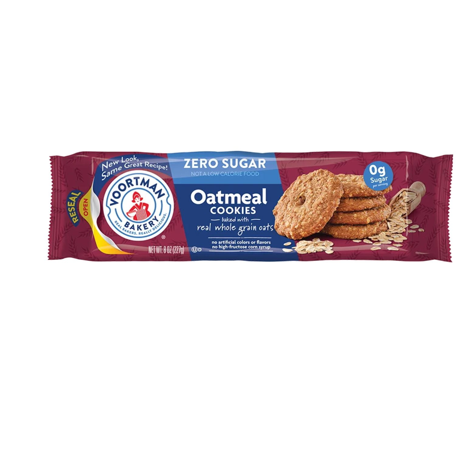 #1 ZERO SUGAR COOKIES - Iced Almonette, Oatmeal (Pack of 4 x 8 Oz Ea) Made With Real Ingredients ... Delicious! Crunchy Cookies