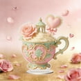 thumbnail image 4 of Japceit Romantic Tea Cup Ornament, Lover's Day Gift and Decorative Cup for Valentine's Day, Small Tabletop Decor for Home, Shelf, and Special Occasion 15cm, 4 of 4
