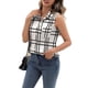 thumbnail image 2 of Camisas Sin Mangas con Botones para Mujer, Blusas Informales de Negocios con Cuello en V y Cuello Halter. S, 2 of 8