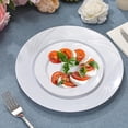 thumbnail image 4 of 350-Piece White Swirls Plastic Dinnerware Set for 50 Guests, Elegant Disposable Dinnerware for Party, Wedding. Includes 10.25" Dinner Plates, 6.5" Dessert Plates, Silverware, Napkins, Cups, 4 of 6