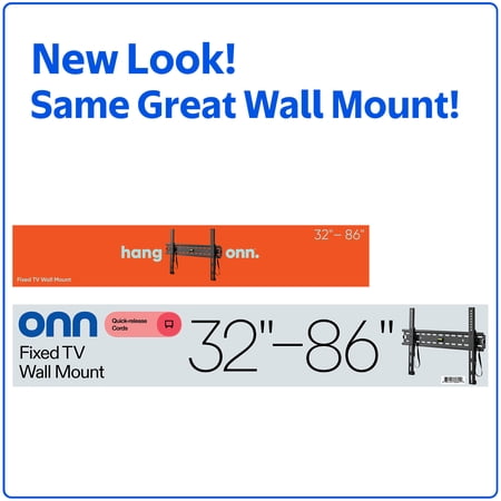 ONN FIXED TV WALL MOUNT FOR 32″ TO 86″ TVS, HOLDS UP TO 120 LBS