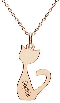 Cat Necklace Personalized 925 Sterling 