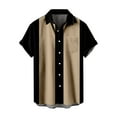 thumbnail image 2 of Button Up Shirt for Men Casual Turndown Collar Color Block Short Sleeve Thin Shirt Relaxed Fit Men's Shirts, 2 of 4