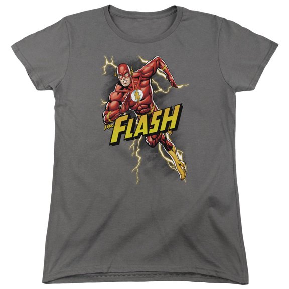 JLA Justice League Bolt Run S/S Women's T-Shirt Charcoal