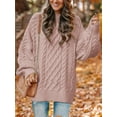 thumbnail image 3 of MOSHU Oversized Sweaters for Women Cable Knit Chunky Pullover Sweater, 3 of 10