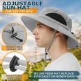 thumbnail image 4 of (2 pack) EINSKEY Sun Hat for Men Women,Boonie Hat Fishing Hiking Safari Beach,Waterproof Wide Brim Bucket Hat Light Gray, 4 of 10