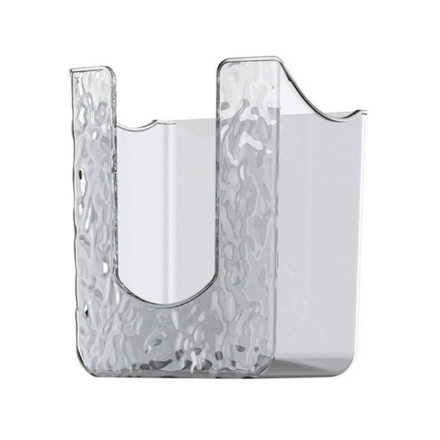 Wall-Mounted Wet Wipes Dispenser - Clear Plastic Bathroom Tissue Holder with Quick-Dry Design (14.5x12.5cm)