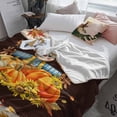 thumbnail image 3 of Thanksgiving Bogy Autumn Pumpkin Maple Leaf Harvest Farm Throw Flannel Blanket 40x60In Super Soft Cozy Bed Blanket, Lightweight Plush Fuzzy Bed Throw for Bedroom Sofa Couch Living Room, 3 of 4