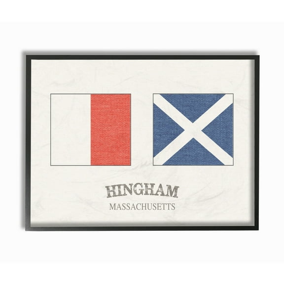 Stupell Hingham Nautical Flags Framed Giclee Texturized Art 11 x 14