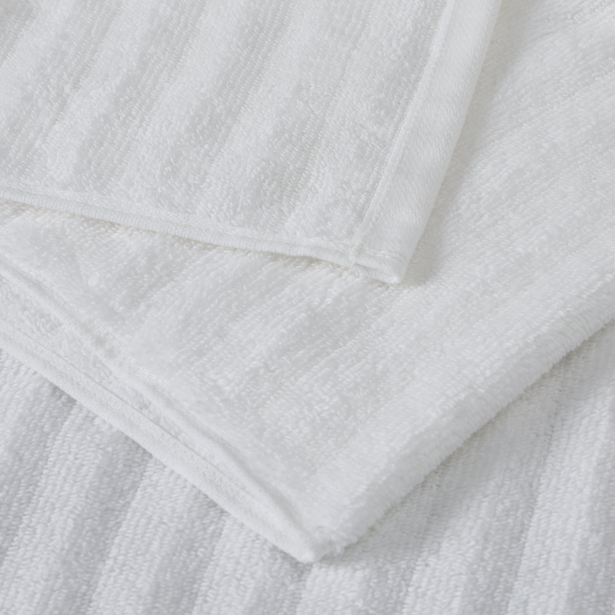 Performance Cotton Bath Towel, Super Soft Quick Dry Fade Resistant, Textured White
