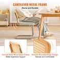 thumbnail image 4 of KFFKFF Wicker Dining Chair Quartet, Contemporary Velvet-Covered Accent Chair with Wicker Back, Vintage Kitchen and Dining Room Chair for Lounge, Sleeping Quarters, Workspace (18.1 Inch), 4 of 9