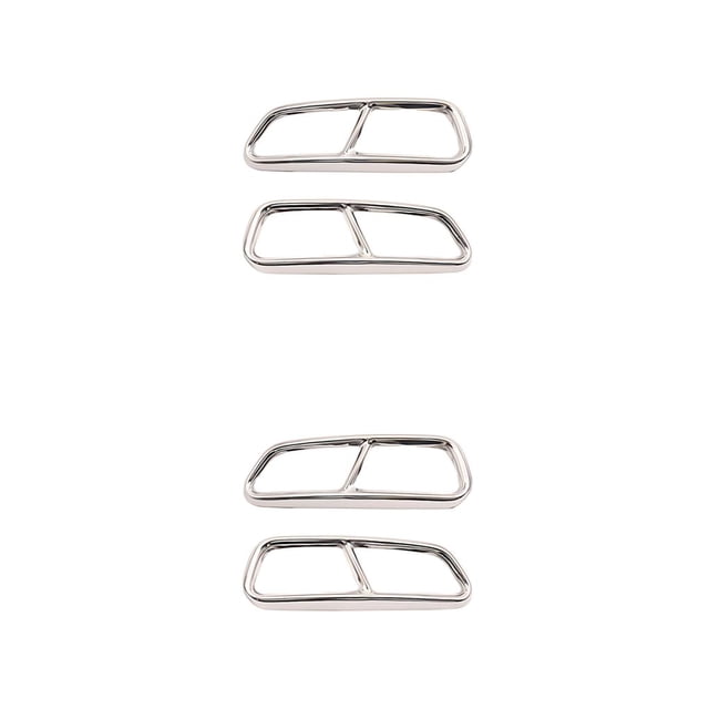 Transemion 2pcs/set Easy Installation Car Exhaust Pipe Cover Trim Durable Stainless Steel Enhanced Protection bright light 2Set