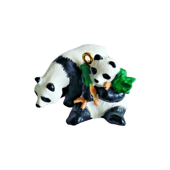 hallmark keepsake ornament - peaceful pandas (miniature ornament) 1998 (qxm4253)
