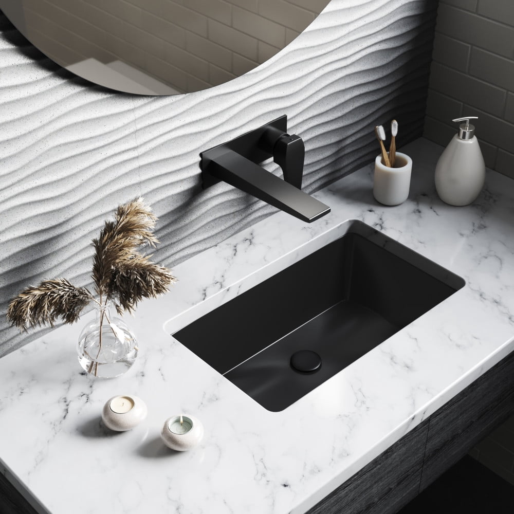 Voltaire 21" Rectangle Undermount Bathroom Sink in Matte Black
