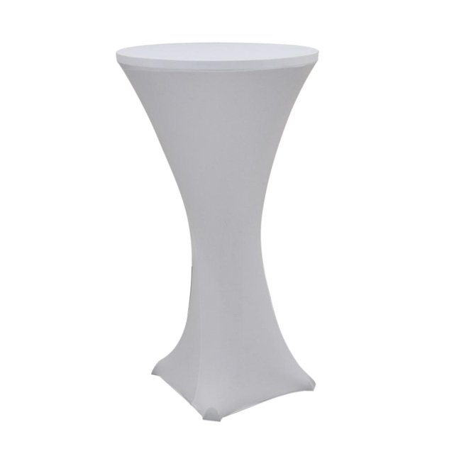 60 Cm Stretch Cocktail Poseur Dry Bar Spandex Table Cover Table Round Table Cloth Wedding Party Decoración De Eventos Con Cuerda De Gom Blanco Soledad Decoración banquete mantel