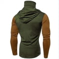 thumbnail image 1 of Men Patchwork Long Sleeve Hoodies Hooded Pullover Tops With Ninja Mask, 1 of 2