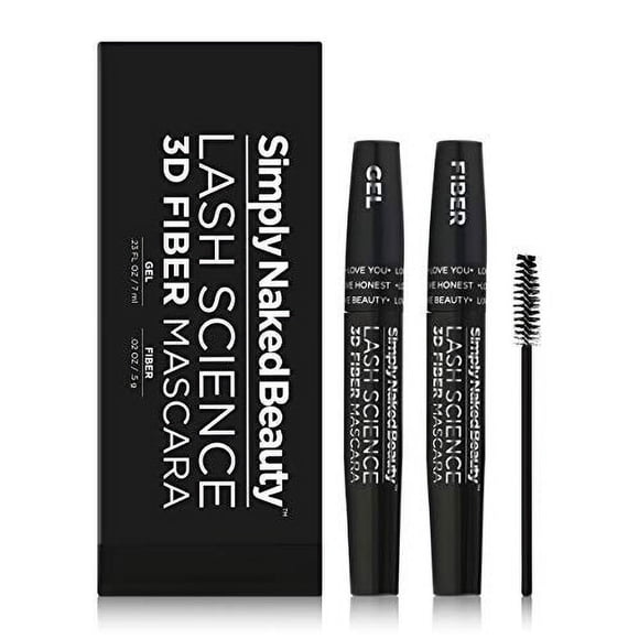 Máscara Simply Naked Beauty 3D Lash Fiber (2 tubos), volumen