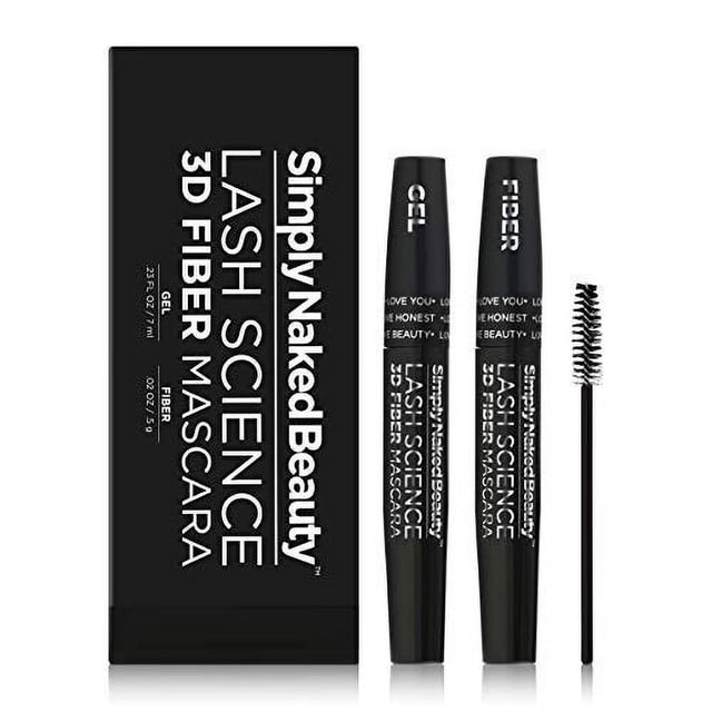 Máscara Simply Naked Beauty 3D Lash Fiber (2 tubos), volumen