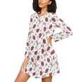 thumbnail image 3 of joogoo Strawberry Bows Floral Women's Long Sleeve Nightgown Sleepwear L, 3 of 8