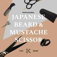 thumbnail image 6 of Ontaki Beard and Mustache Scissors 5.5 Inch Japanese Steel Black Grooming Shears with Comb, 6 of 7