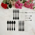 thumbnail image 4 of Thinsony Stylish Premium Plastic Forks Spoons and for Party Decor Silverware Black 18.5cm 1Set, 4 of 6