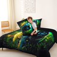 thumbnail image 4 of Manfei Wild Wolves Queen Comforter Set,Dark Moon Woodland Comforter Sets Queen,Green Black,Black Reversible,3 Pieces,1 Comforter and 2 Pillowcases, 4 of 7