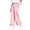 Pink, variant on Antinious Children Girls Solid Elastic Waist Multi Outer Pockets Ruffle Versatile Full Length Pants