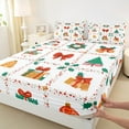 thumbnail image 3 of Manfei Kawaii Xmas Tree Plaid Queen Sheet Sets 4-Piece for Kids Girls, Merry Christmas Gifts Flat Sheet, Winter New Year Festival Queen Fitted Sheet, Ultra Soft Home Decor, 3 of 7