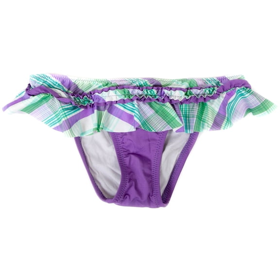 Rampage Women's Ruffle Cinched Waist Detail Purple Bikini Swim Bottom