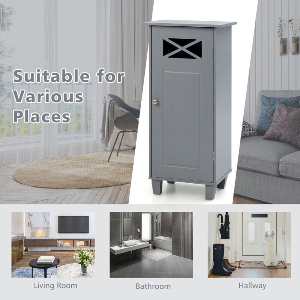Finihen Bathroom Storage Cabinet, Bathroom Floor Cabinet, Bathroom Cabinet Free Standing Storage Side Table Organizer, for Bathroom, Living Room, Bedroom, Kitchen, Gray Finihen Bathroom Storage Cabinet, Bathroom Floor Cabinet, Bathroom Cabinet Free Standing Storage Side Table Organizer, for Bathroom, Living Room, Bedroom, Kitchen, Gray