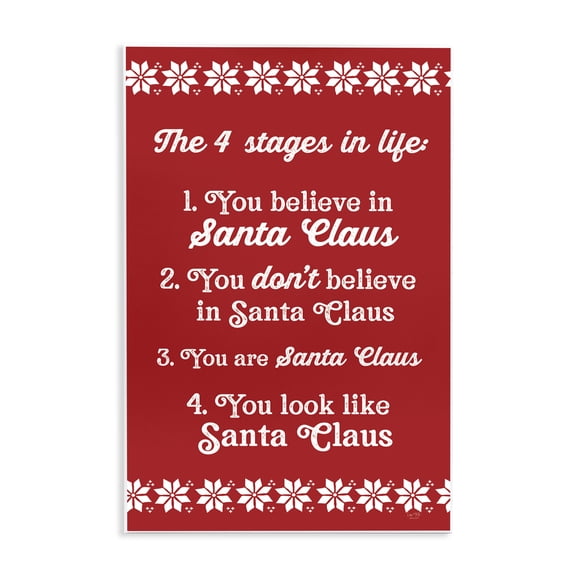 Stupell Industries - Santa Claus Four Stages in Life Wall Plaque Art, 13 x 19, Made In USA