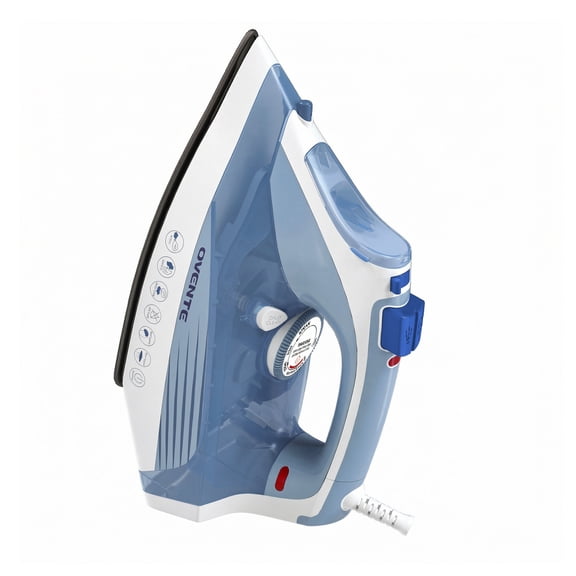 OVENTE Steam Iron for Clothes, 1200W Flat Iron with Non-Stick Ceramic Soleplate, Precise Thermostat Dial, Auto Shutoff, Self-Cleaning, Anti-Drip & 11.83oz Water Tank for Ironing Fabrics, Blue IRNL77B