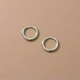thumbnail image 5 of K-KED Gold Plated 925 Sterling Silver 10/11/12 mm/1-1.2cm Hoop Huggies Earrings-Gold-12 mm, 5 of 7
