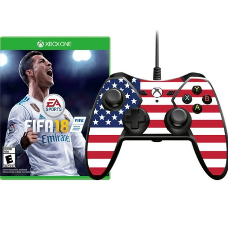 FIFA 18 and USA Skin Controller Bundle, Electronic Arts, Xbox One, (Best Xbox Controller For Fifa)