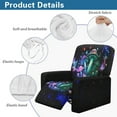 thumbnail image 4 of SCRAWLGOD Recliner Chair Covers Lazyboy Recliner Covers Stretch Couch Cover Slipcovers 4 Piece Furniture Protector with Elastic Bottom for Pets, Glowing Mushroom Butterfly Spot Black, 4 of 7