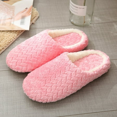 

Brand Clearance! Super Soft Warm Slippers Cozy Fuzzy Slippers Soft Bottom Sleeper Slippers-Jacquard Cotton Slippers Suede Non-slip Indoor Slippers