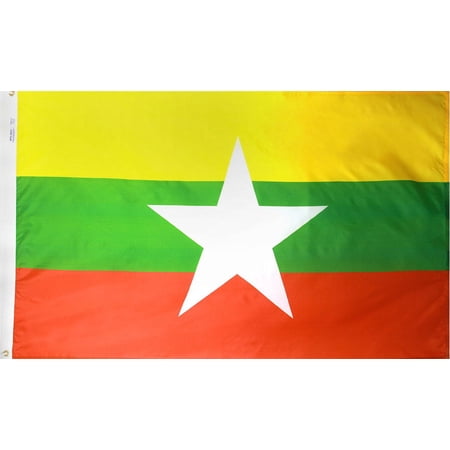 Myanmar (Burma) - 3'X5' Nylon Flag