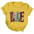 thumbnail image 2 of EGNMCR Easter T-shirt à Imprimé T-Shirts Graphiques pour Femmes T-Shirts à Manches Courtes pour Femmes T-shirt Décontracté Ample à Col Rond à Manches Courtes Blouse à Imprimé de Lettres T-shirt T-Shirts pour Femmes, 2 of 4