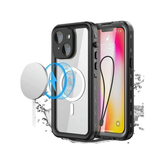 for iPhone 14 Plus Case Waterproof with Screen Protector, Compatible with Magsafe Magnetic Protective Phone Case, Water Proof Mag Safe Magnet Shockproof Cover Clear Back Cover