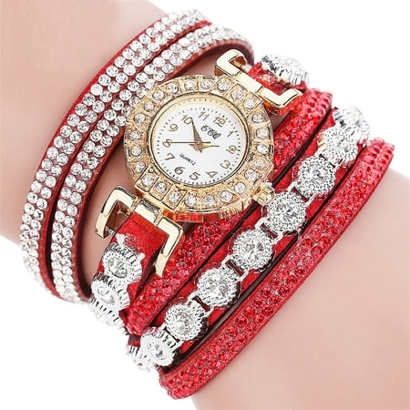 amousa Watch Women Fashion Casual Analog Quartz Women Rhinestone Watch Bracelet Watch RD